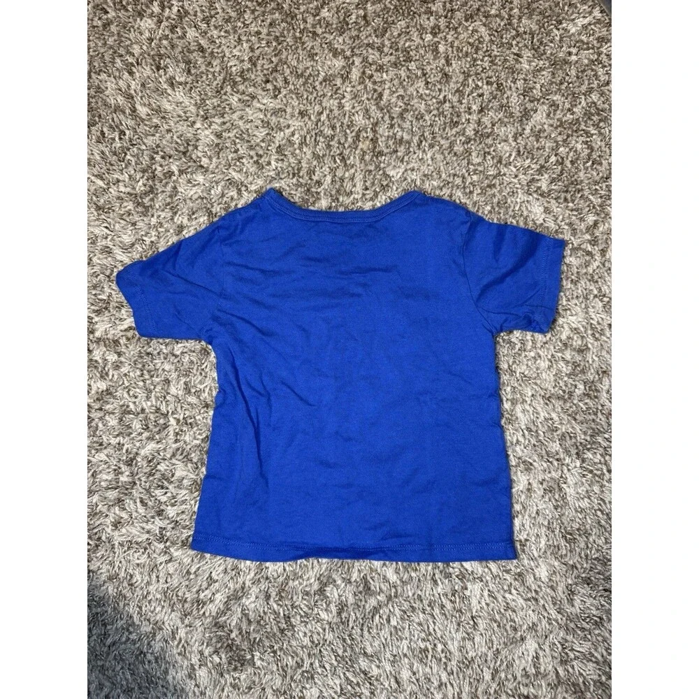 The Childrens Place Toddler Boy 2T Blue Kid Power Graphic T Shirt Short